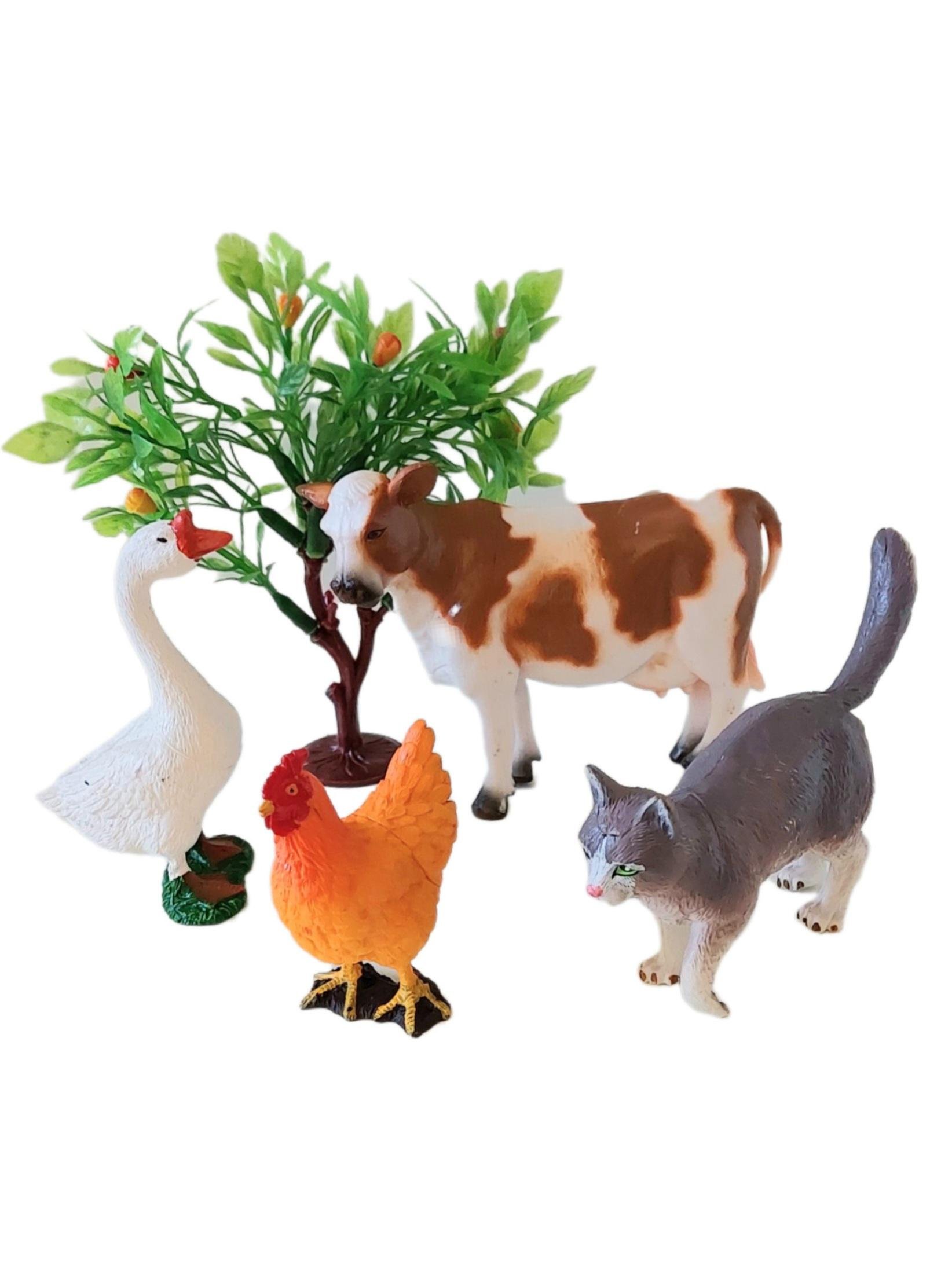 Набор домашних животных котик/коровка/гусь/курочка (59144-1)