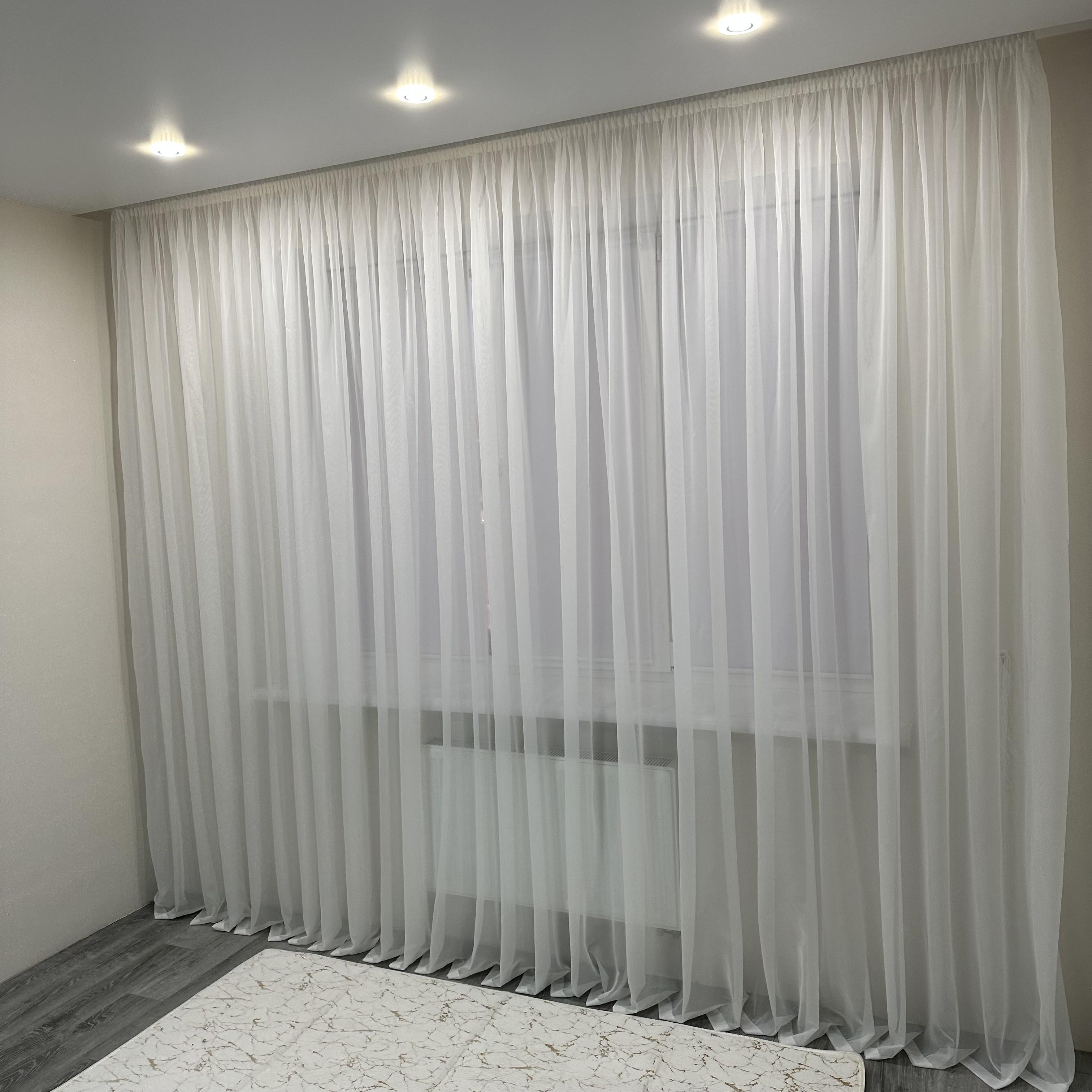 Тюль шифоновий готовий на тасьмі 400х270 см Білий (ТШ-4)