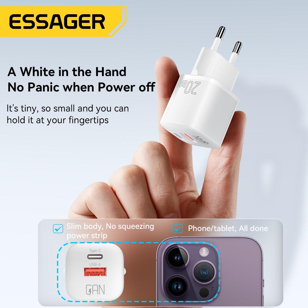 Зарядний пристрій Essager 20W GaN mini 20W (13698842) - фото 4