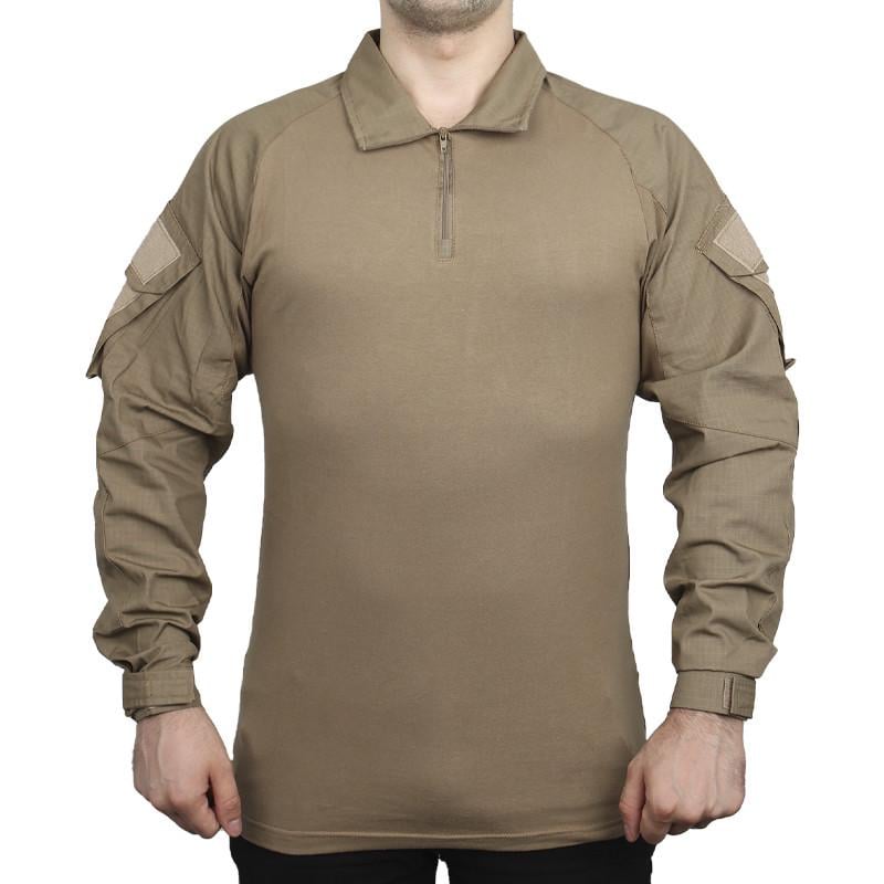 Рубашка убакс Lesko A655 Sand мужская с длинным рукавом 4XL Khaki - фото 2