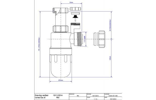 Сифон для умивальника Mcalpine 1,1/4х32 (E31AVPF-SV) - фото 3