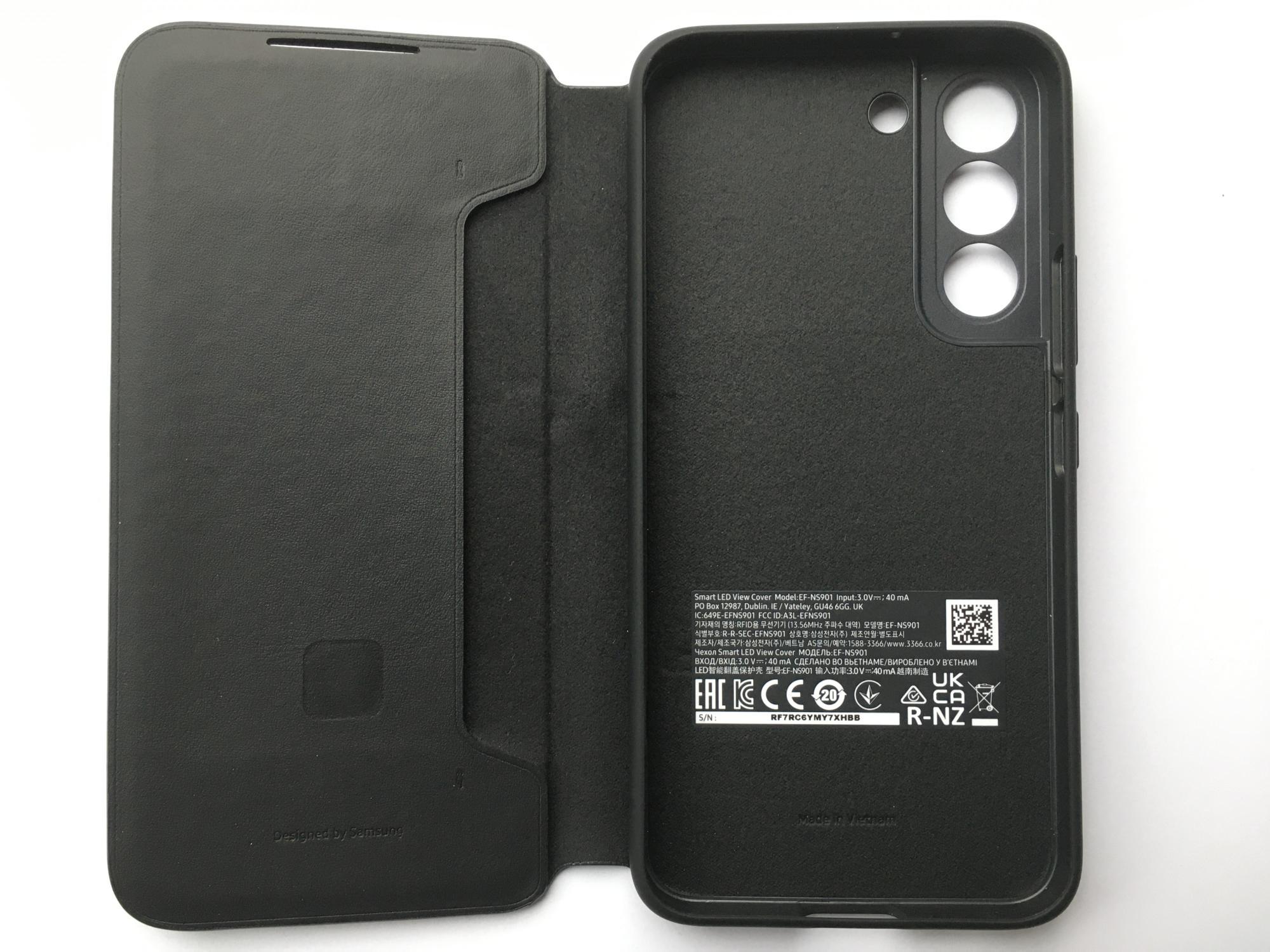 Чехол-книжка Official Smart LED Wallet View Cover EF-NS901PBEGRU для Samsung Galaxy S22 (6.1") Черный - фото 4