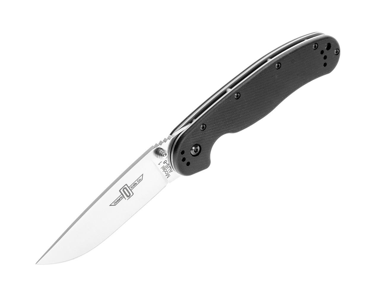 Складаний ніж Ontario RAT-1 Silver Plain Handle Black (8848SP) - фото 6