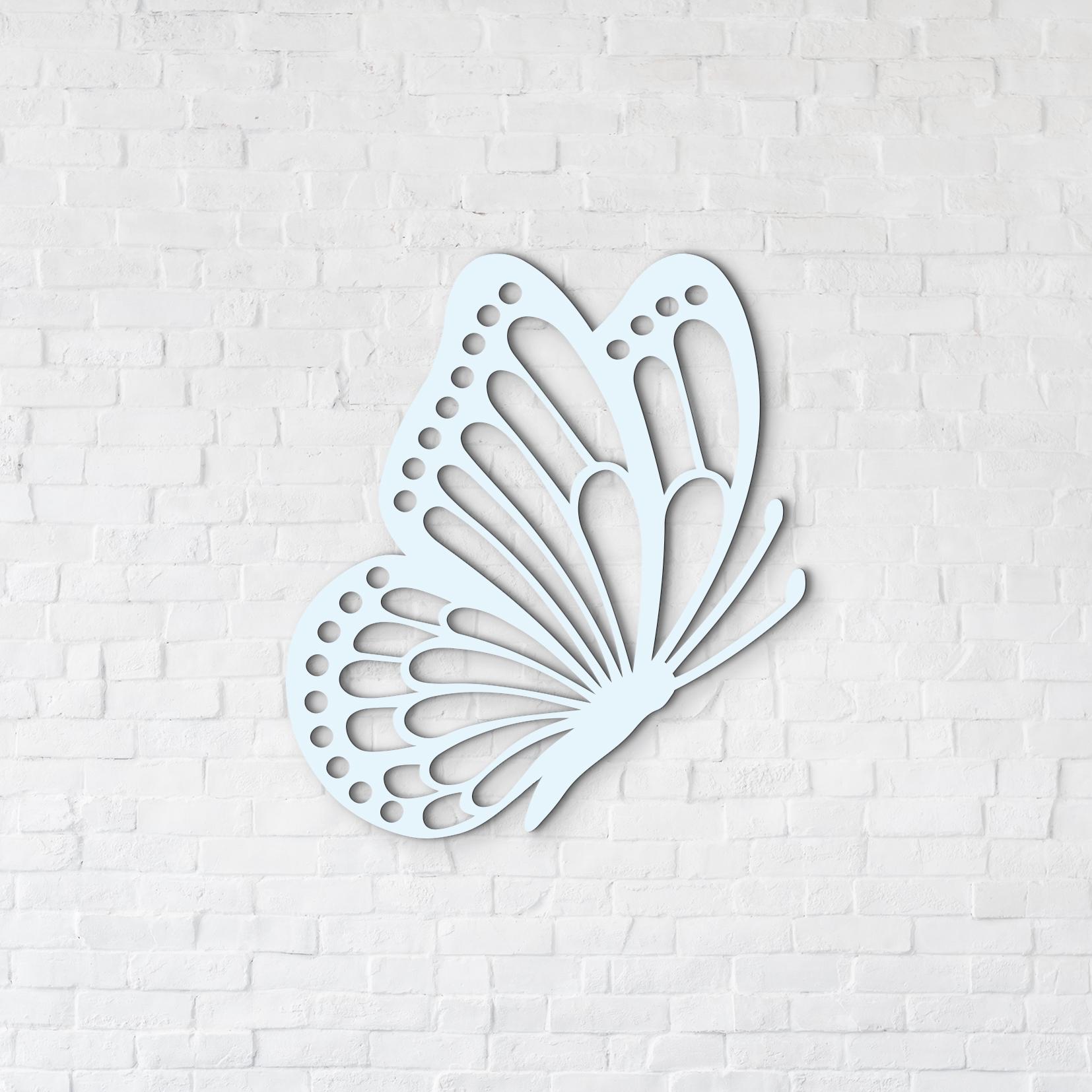 Декоративне панно з дерева Woodyard Чарівний Метелик у профіль 15x18 см Білий матовий (0531sWhite6) - фото 1