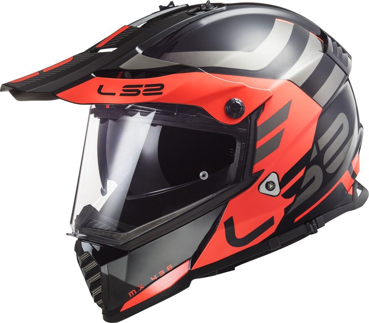 Мотошлем LS2 MX436 Pioneer Evo Adventurer M Matt Black/Orange (21567)
