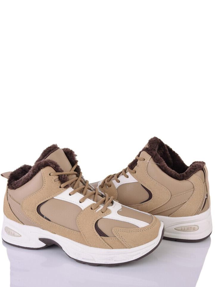 Кожаные кроссовки на меху Stilli NN200-2 р. 36 Бежевый