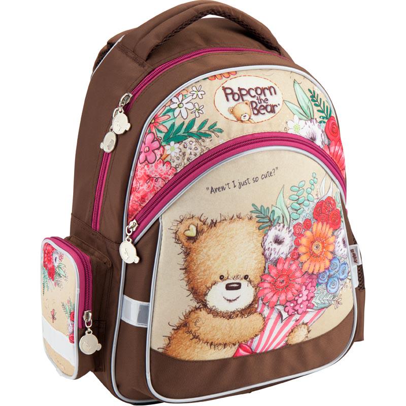 Рюкзак школьный KITE Popcorn the Bear 38x29x13 см 14 л Коричневый (po18-521s)