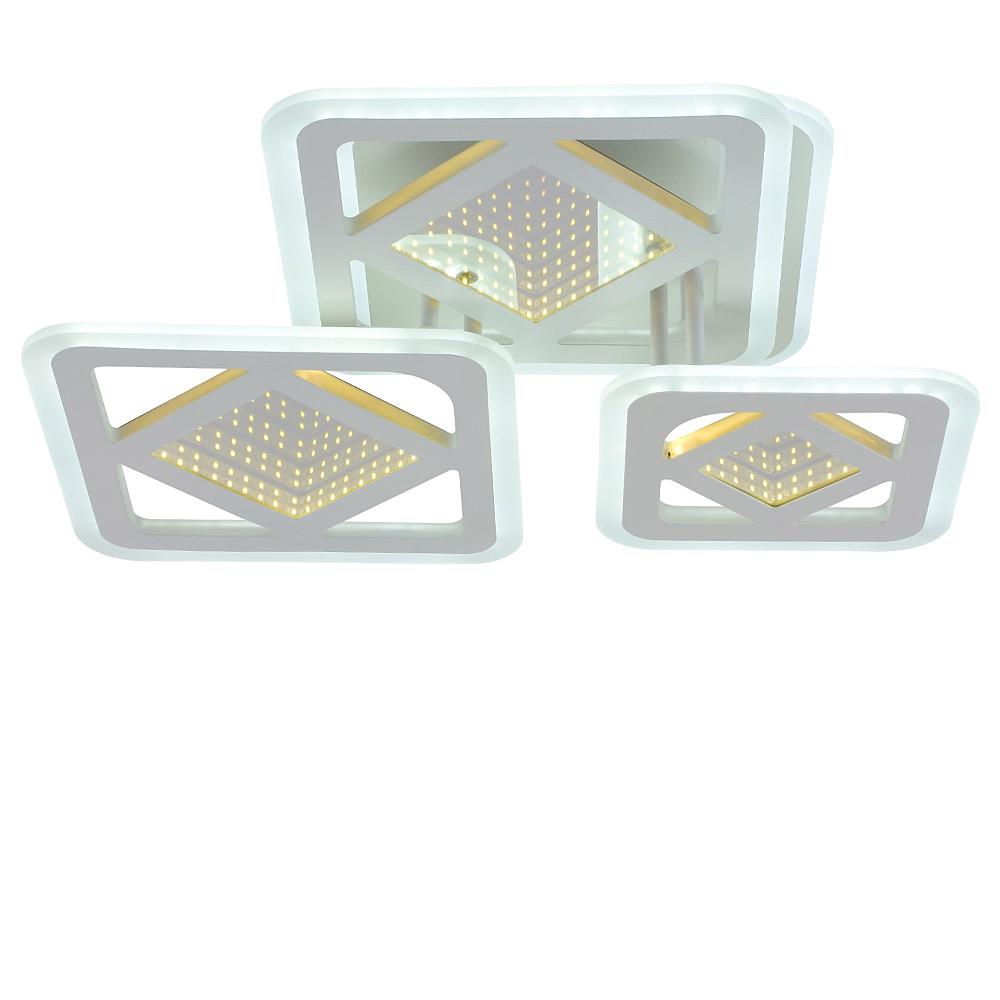 Люстра потолочная светодиодная акриловая LED Light House SRS-19127/3A WH BL+YL 98W+42W Белый (60820) Люстра потолочная светодиодная акриловая LED Light House SRS-19127/3A WH BL+YL 98W+42W Белый (60820)