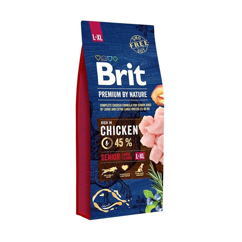 Корм сухой Brit Premium Dog Senior L+XL для пожилых собак больших и гигантских пород весом 25-90 кг с курицей 15 кг (8595602526482) Корм сухой Brit Premium Dog Senior L+XL для пожилых собак больших и гигантских пород весом 25-90 кг с курицей 15 кг (8595602526482)