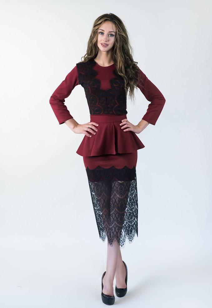 Платье женское Podium Lotta 21259-BORDO XXL Бордовый