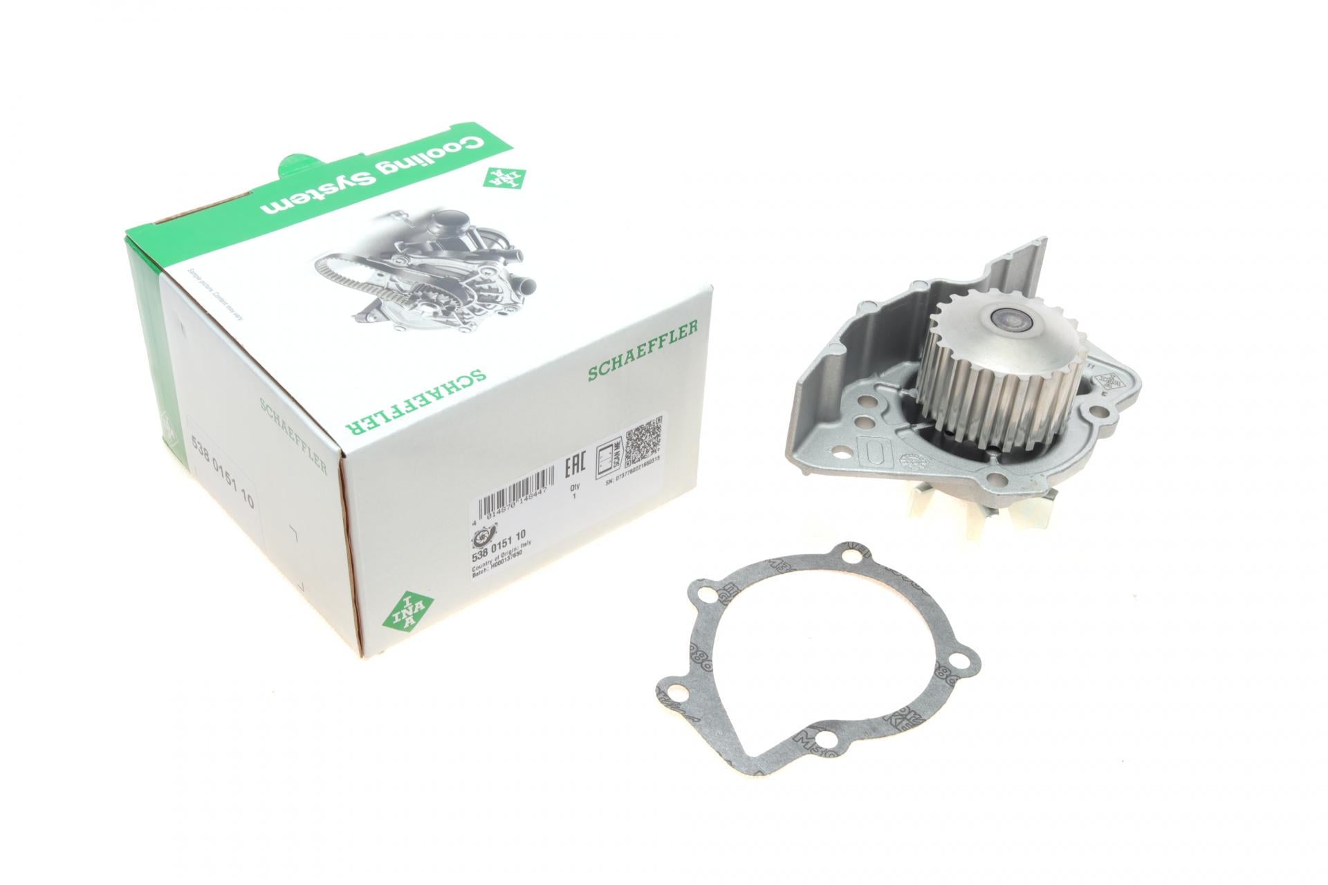 Помпа воды INA Fiat Scudo 96-06/Ducato/Peugeot Boxer/406 1.9D/TD/2.0 94-02 538 0151 10