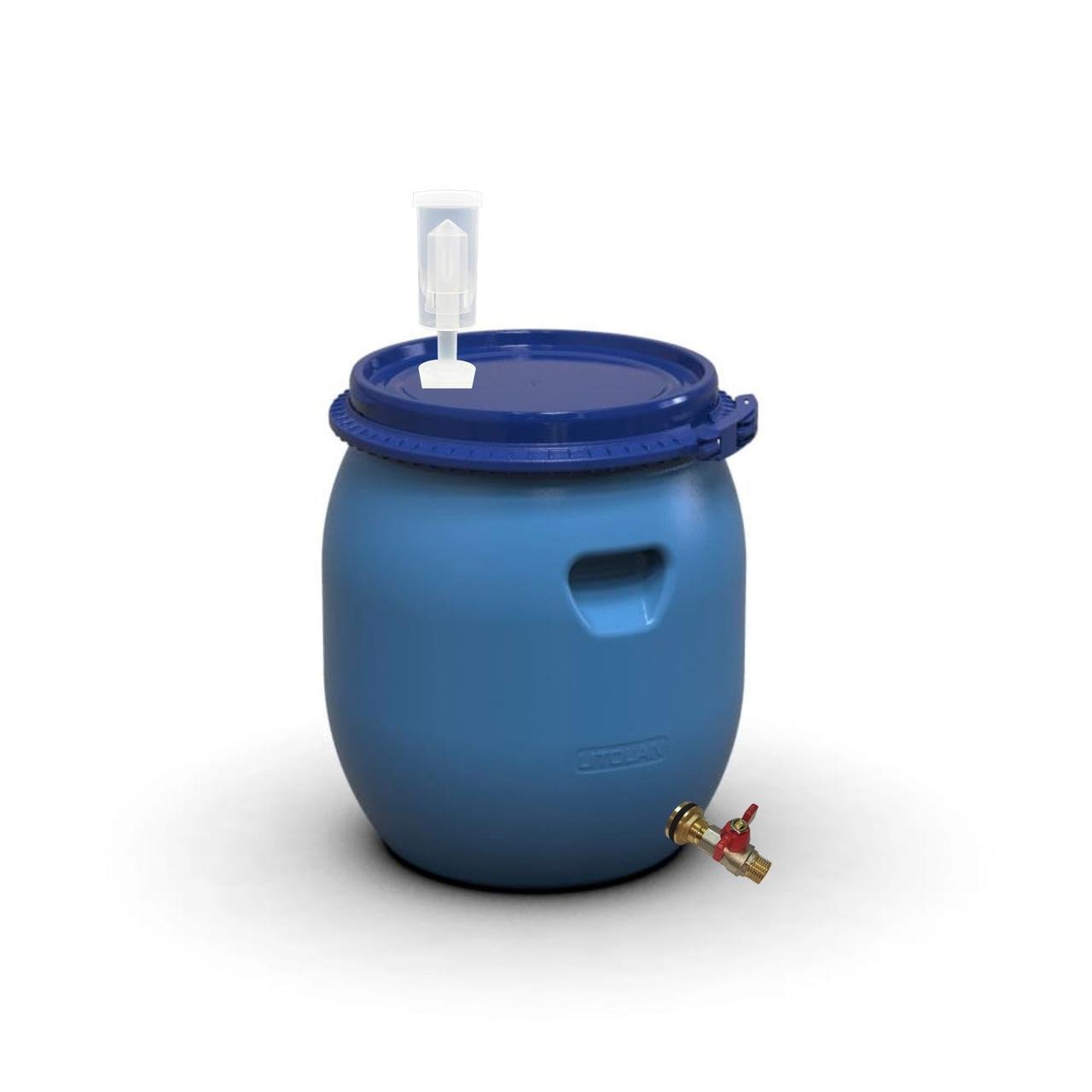 Бочка для брожения с винным клапаном U-образный и латунным сливным краном 1/2" 45 л (29646) - фото 1 Бочка для брожения с винным клапаном U-образный и латунным сливным краном 1/2" 45 л (29646) - фото 1