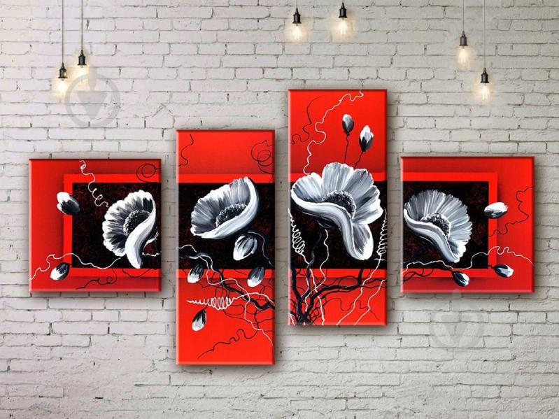 Модульная картина акрилом цветы ArtStar MKM17_4_075 размер 80 х 140 см