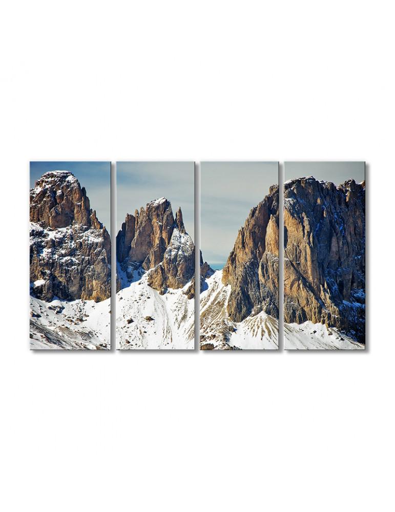 Картина модульная Селла перевал в Италии 4 модуля 70x105 см