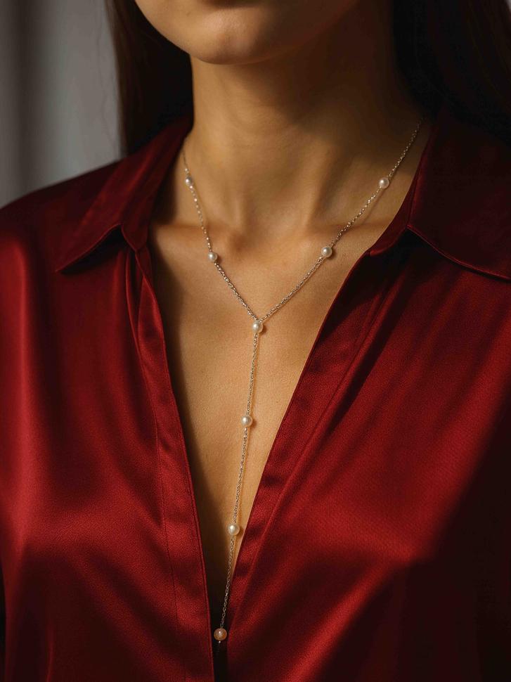 Цепочка на шею с жемчужинами (5637) Цепочка на шею с жемчужинами (5637)