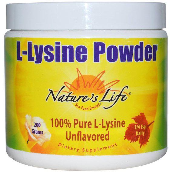 Лизин Nature's Life L-Lysine Powder 200 г 460 порций Unflavored NLI-51230