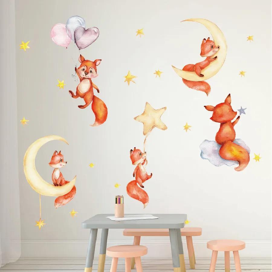 Наклейки вінілові Грайливі декоративні лисички в дитячу кімнату 30х90 см - фото 6