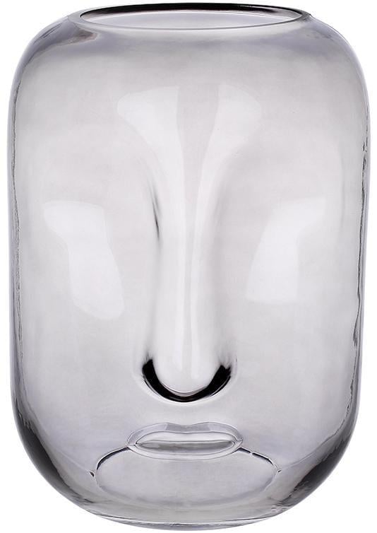 Ваза стеклянная Ariadne Face 18х25 см Серый