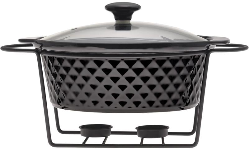 Мармит Kamille Golden Heat керамический с подставкой и подогревом 2,4л