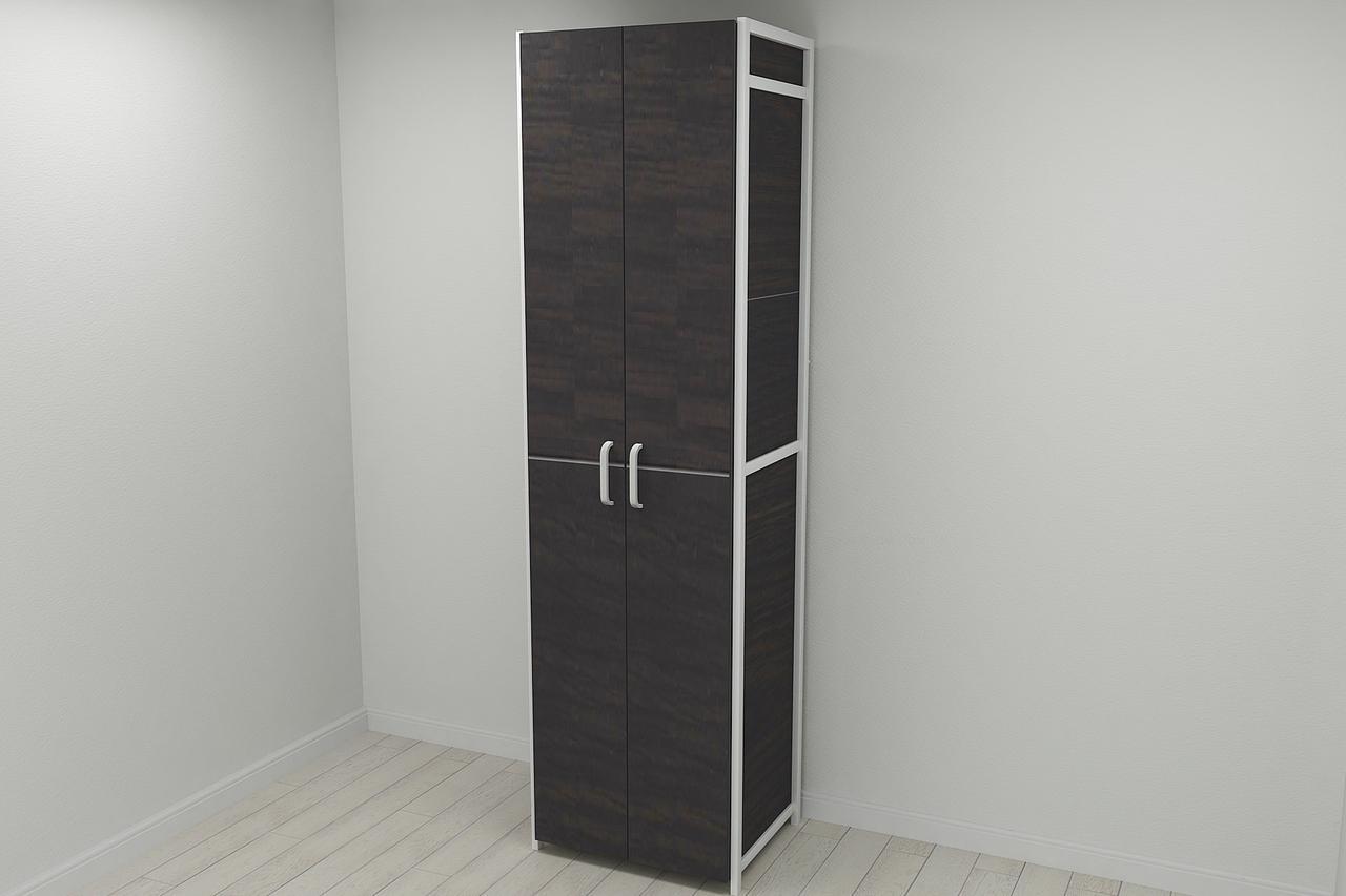 Шкаф Ferrum-decor Гардероб Уни секция 6 серии Конект металл/ДСП 16 мм 220x60x50 см Белый/Венге Магия (FRD-104580)