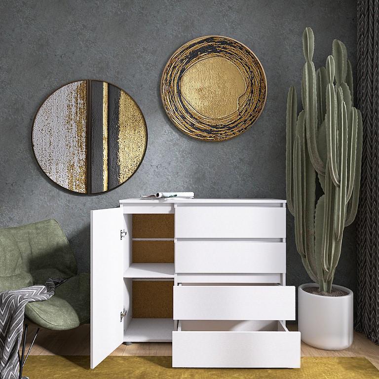 Комод Еверест КЛ-3 Лайт телескопічні напрямні 105х38х93 см Німфея альба Білий - фото 2 Комод Еверест КЛ-3 Лайт телескопічні напрямні 105х38х93 см Німфея альба Білий - фото 2