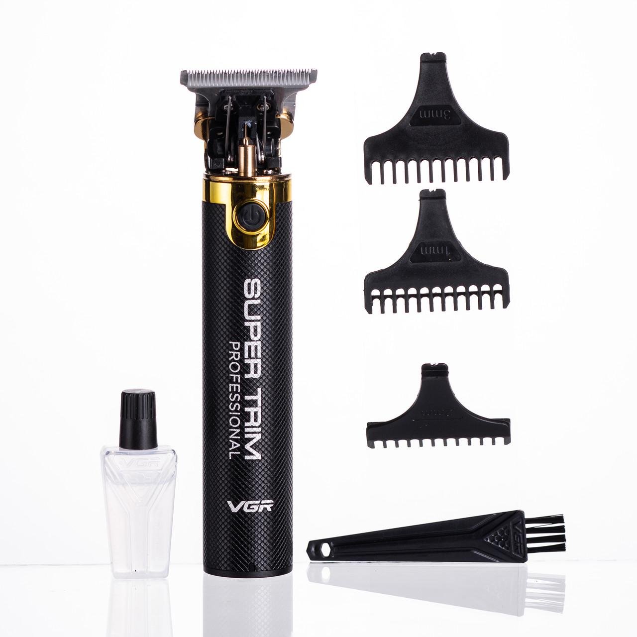 Триммер VGR V-082 для стрижки волос аккумуляторный с насадками (7358)