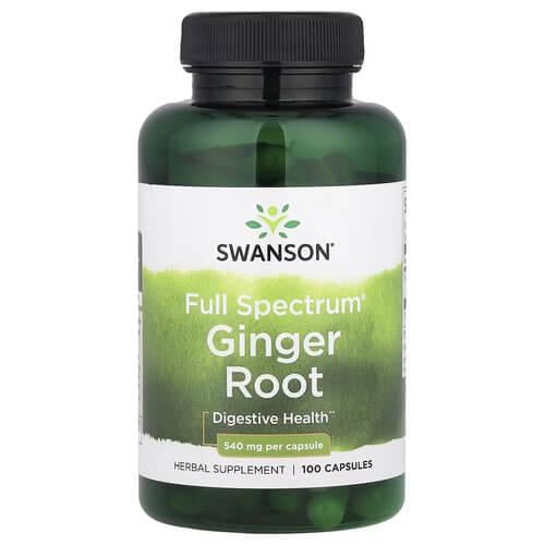 Имбирь корней Swanson Ginger Root Full Spectrum 540 мг 100 Capsules (SW535)
