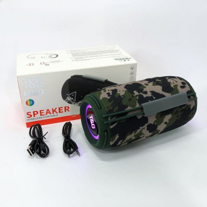 Колонка портативная TG 657 Bluetooth с RGB подсветкой Camo (tf4896) - фото 7