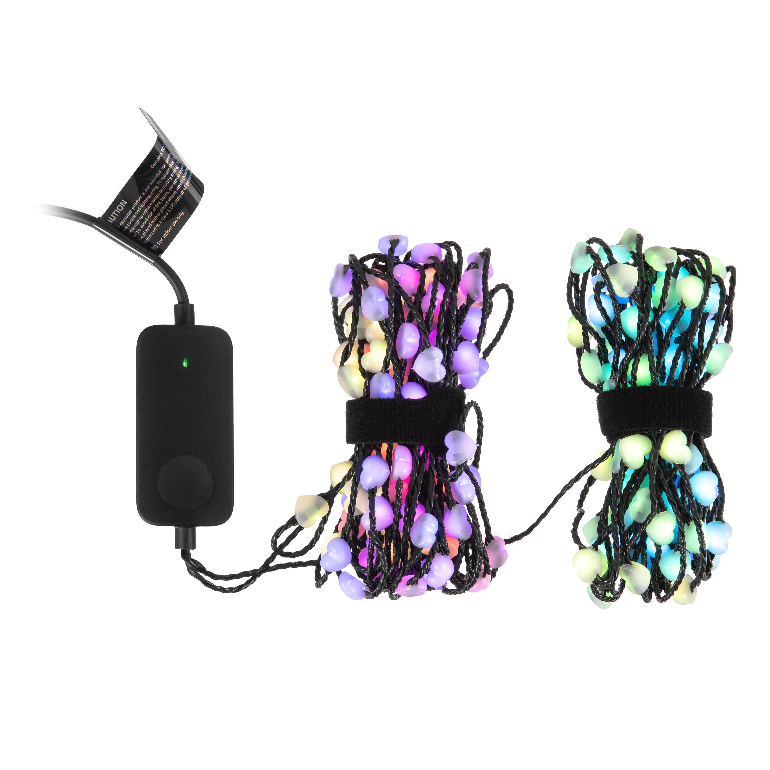 Гирлянда светодиодная Twinkly Candies Heart 200 ламп RGB с зеленым кабелем 12 м (TWKH200RGB-G)