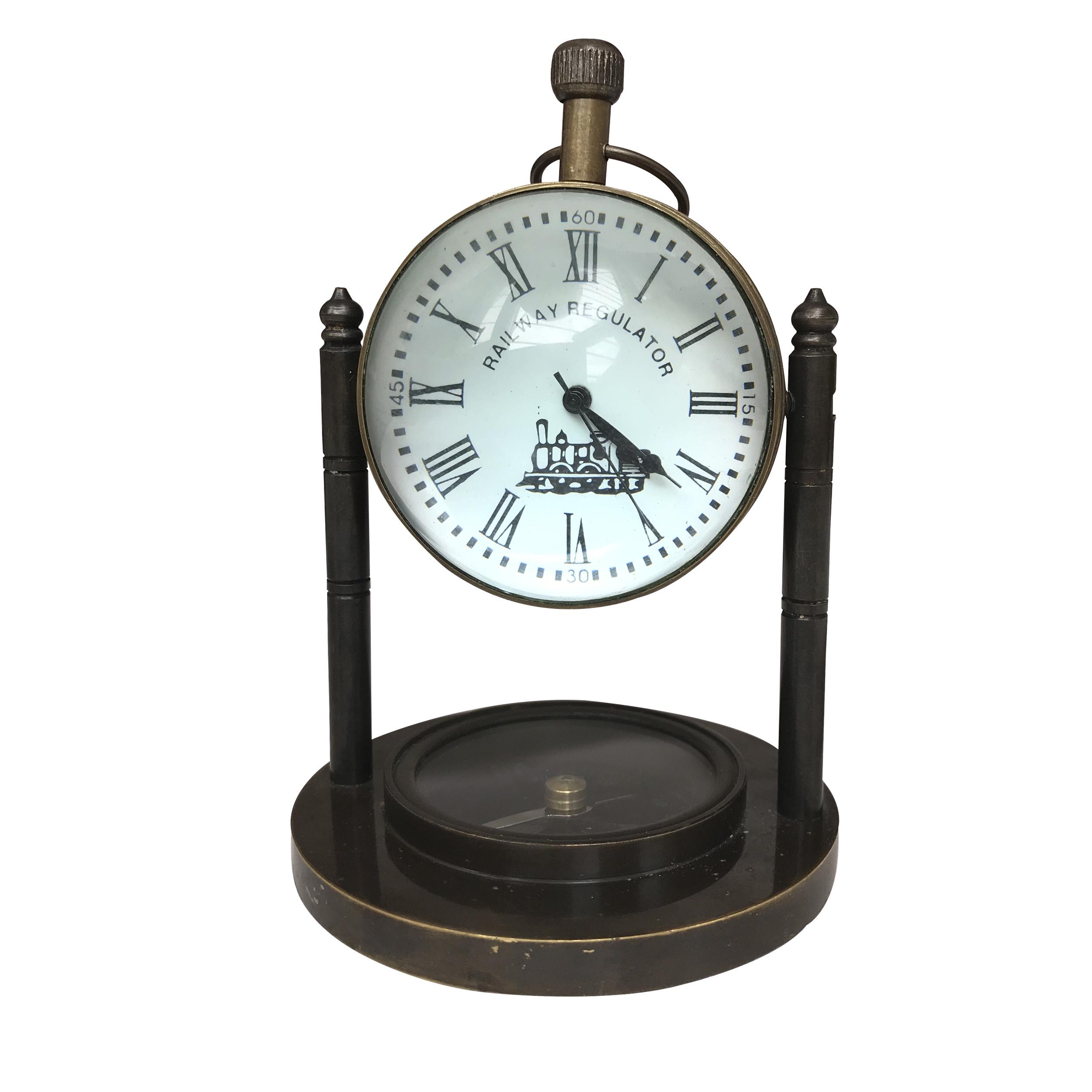 Часы настольные Silk Route винтажные с компасом бронза (f-298)