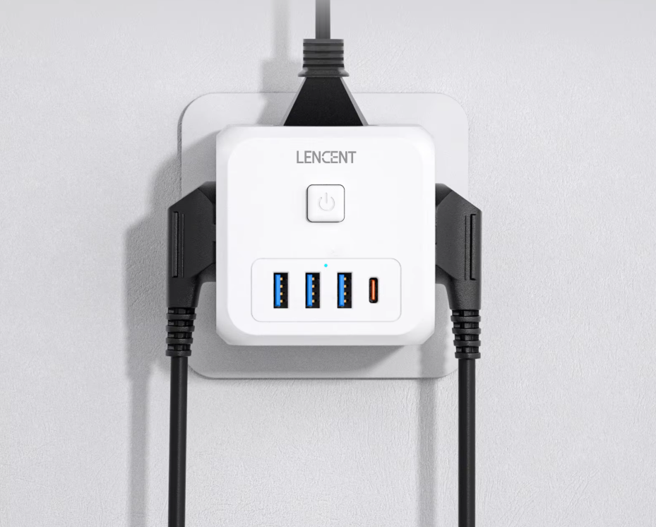 Сетевой фильтр тройник LENCENT PA037EU 7в1 с выключателем и 3 USB/1TYPE-C - фото 7 Сетевой фильтр тройник LENCENT PA037EU 7в1 с выключателем и 3 USB/1TYPE-C - фото 7