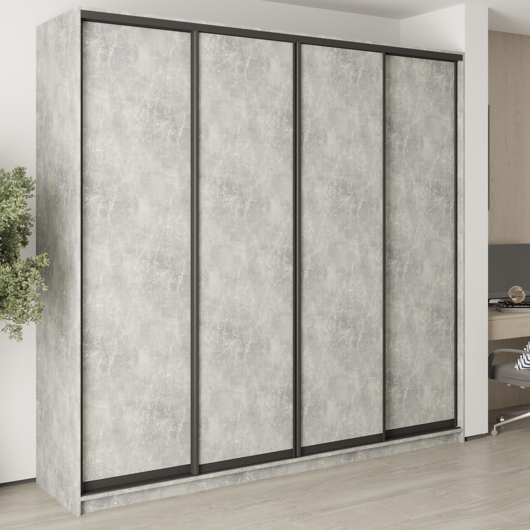 Шкаф-купе четырехдверный MebelStar Стандарт BG 4 ДСП 250x45x240 см Бетон (MBS-12618) Шкаф-купе четырехдверный MebelStar Стандарт BG 4 ДСП 250x45x240 см Бетон (MBS-12618)