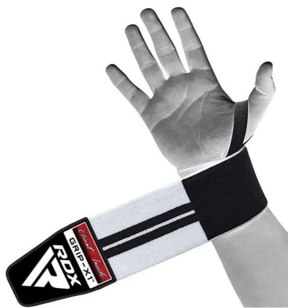Бинты для запястий RDX W2 Gym Wrist Wraps Plus Black/White (WAH-W3W+)
