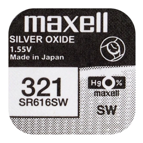 Батарейка для часов Maxell 321 SR616SW Silver Oxide (58)