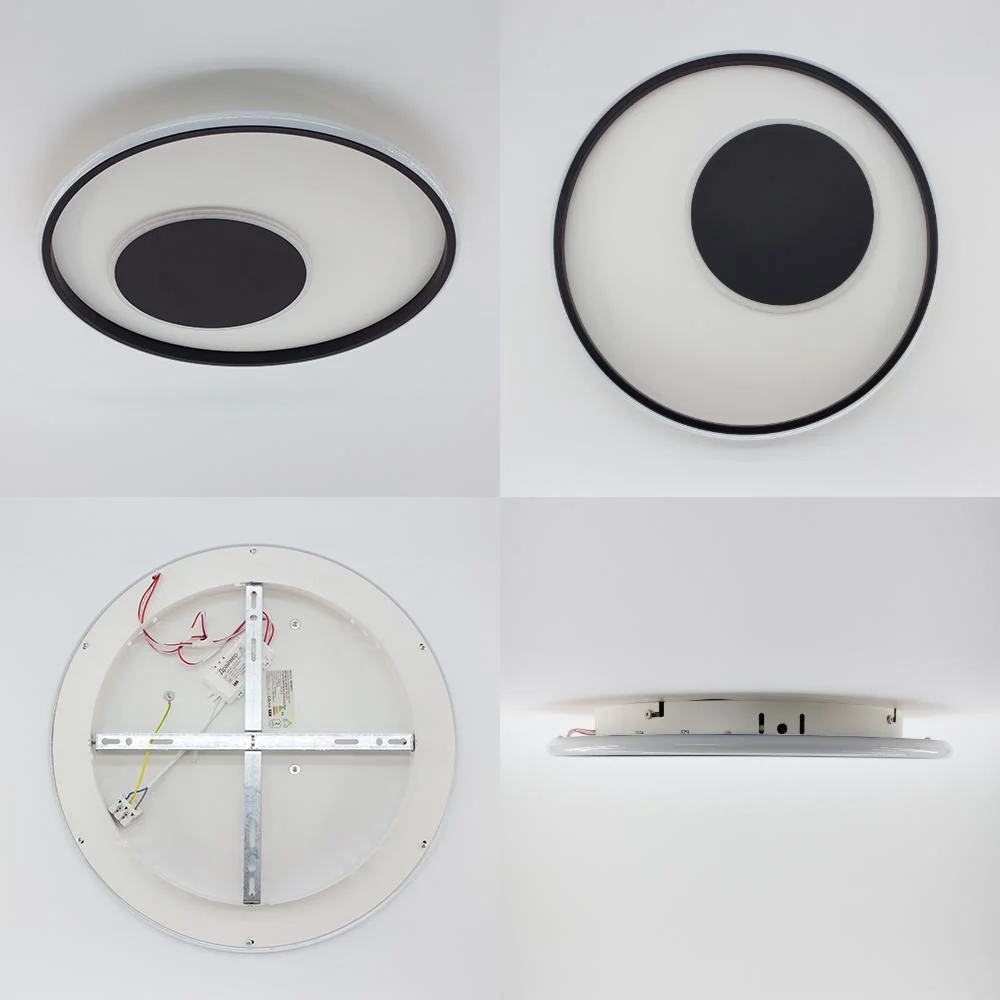 Люстра светодиодная ESLLSE INFINITO R с пультом 60 Вт 472x54 мм Черно-белый (10571) - фото 7