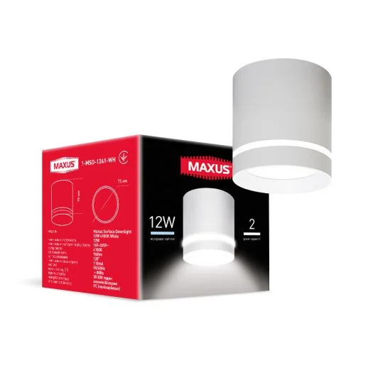 Світильник світлодіодний накладний Maxus Surface Downlight 12W 4100K White (21490569)