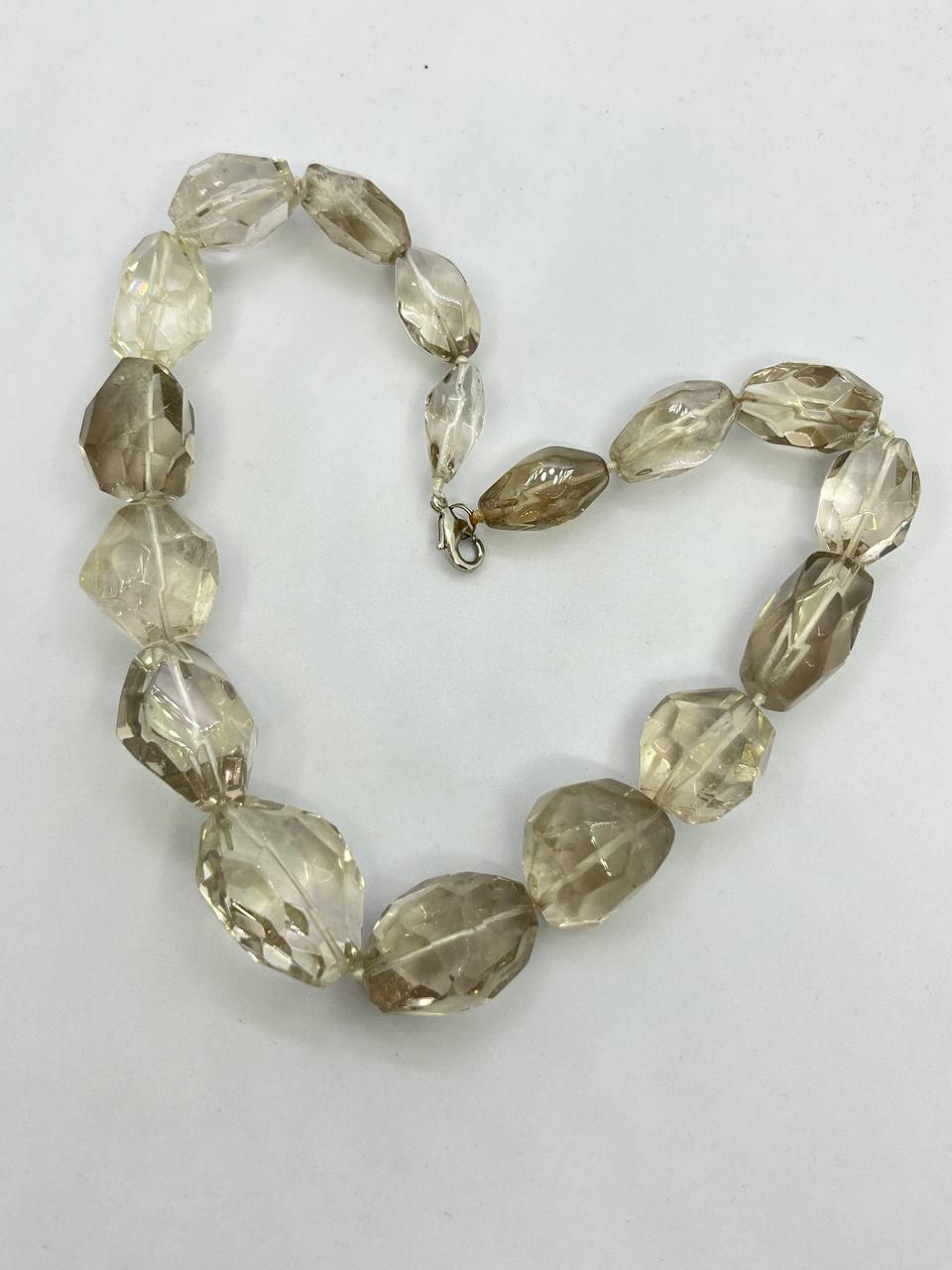 Бусы кварц 43 см Бесцветный (10327)