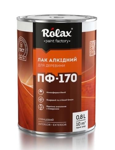 Лак яхтный Rolax ПФ-170 глянцевый 2,5 л (2688156160)