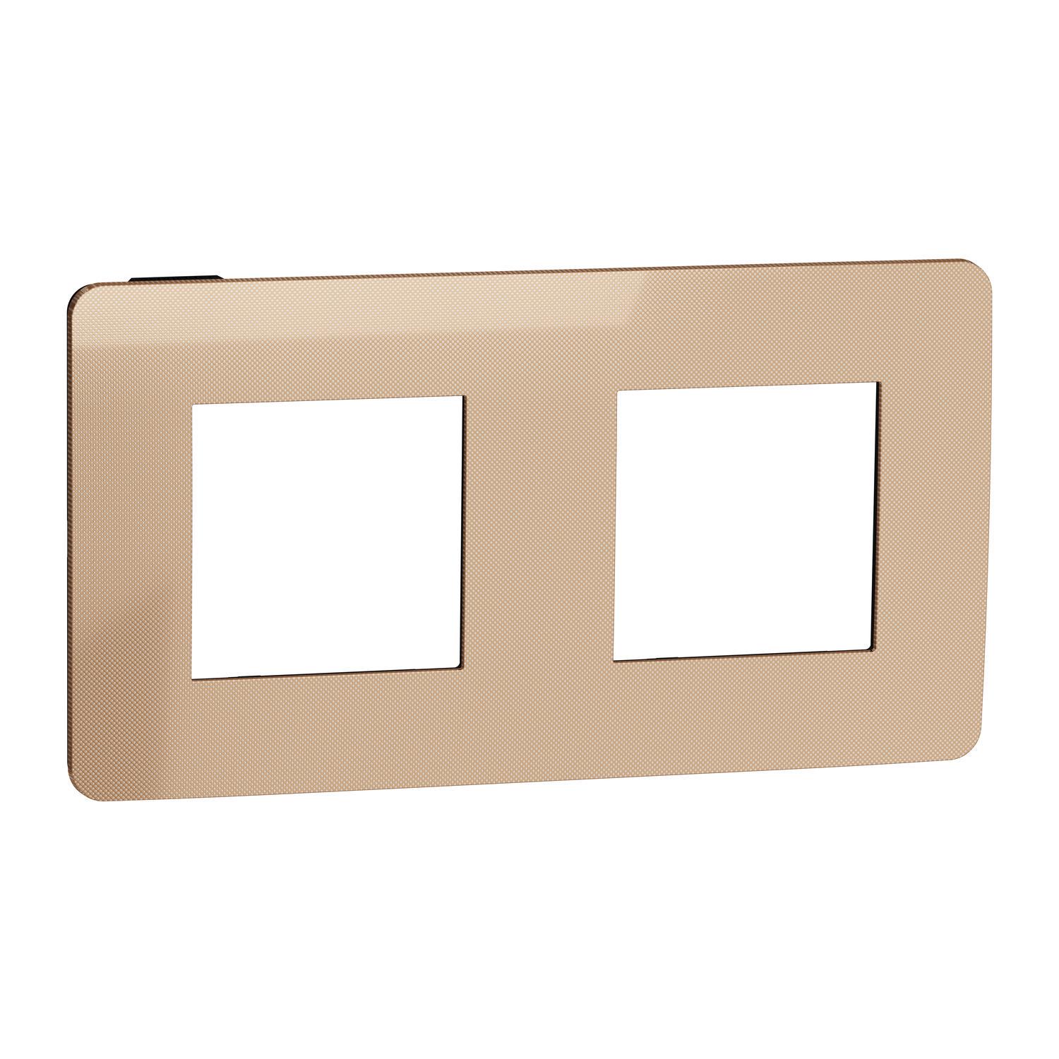 Рамка двухместная Schneider Electric Unica Studio Медный/Антрацит (NU280458)