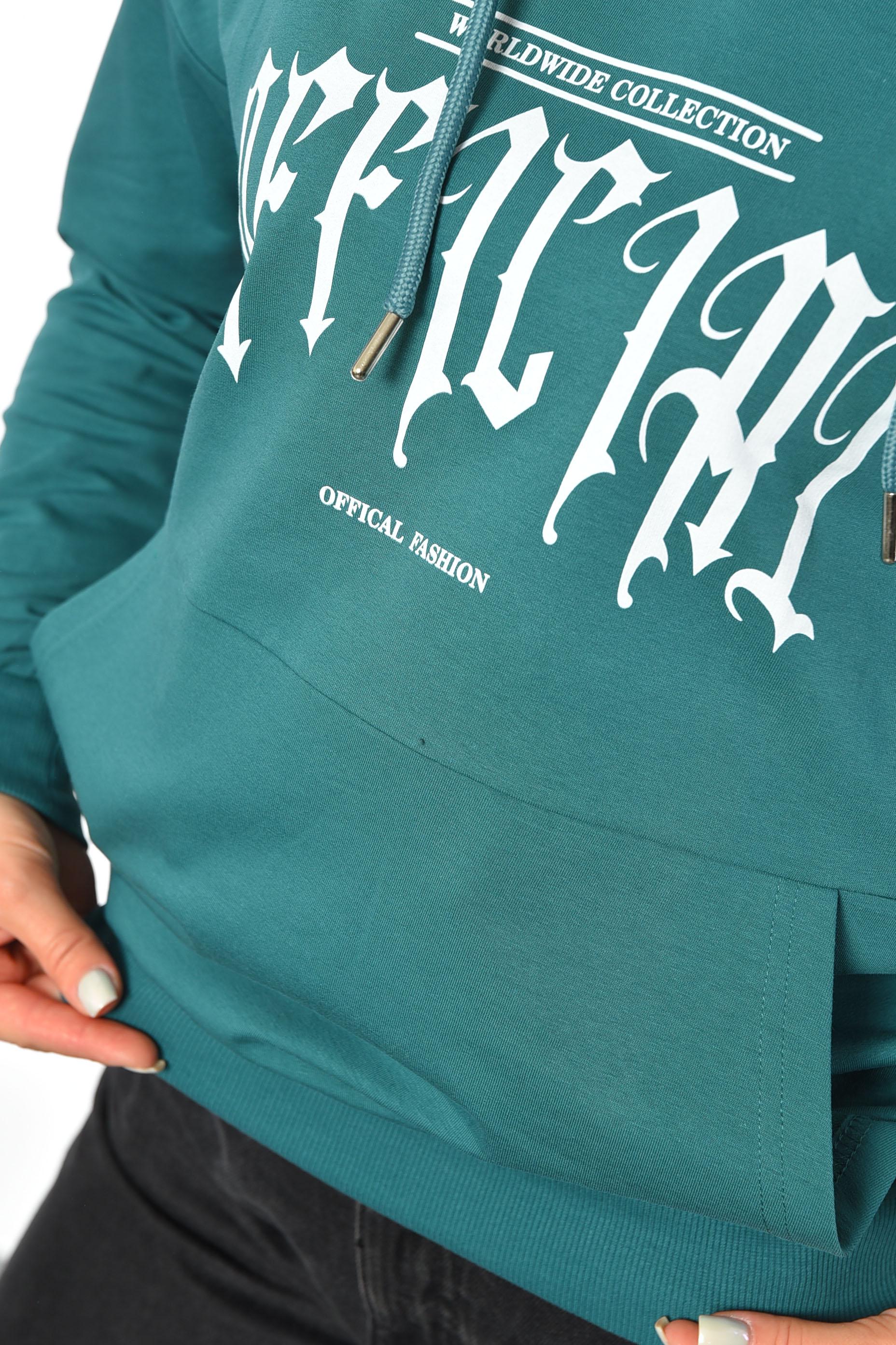 Худі жіноче M Темно-зелений (189686) - фото 4 Худі жіноче M Темно-зелений (189686) - фото 4