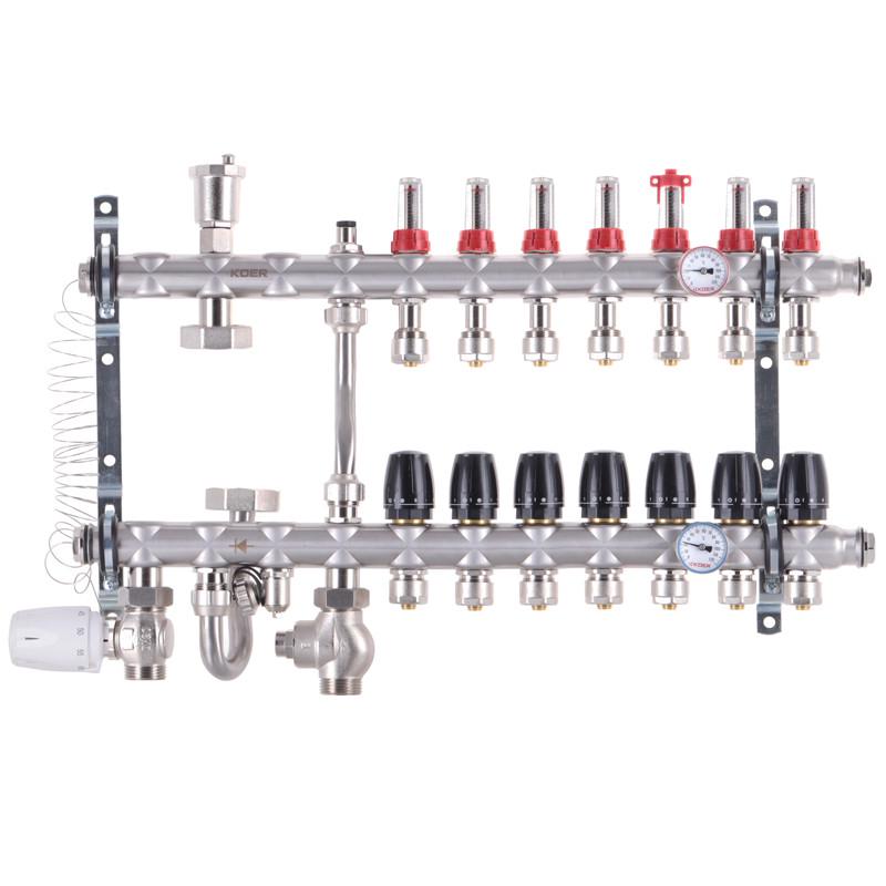 Колектор KOER KR.S1012-7 1"х7 SUS304 c євроконусами 3/4-16 (KR2940) Колектор KOER KR.S1012-7 1"х7 SUS304 c євроконусами 3/4-16 (KR2940)