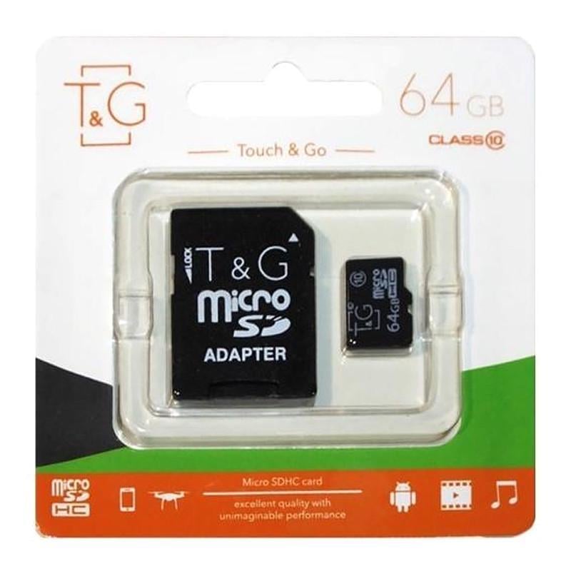 Карта памяти micro TG 64GB class 10 с адаптером