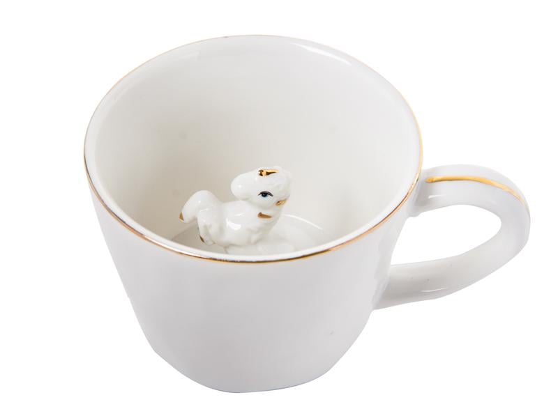 Чашка керамическая Lefard Лошадка 350 мл Белый (149-519)