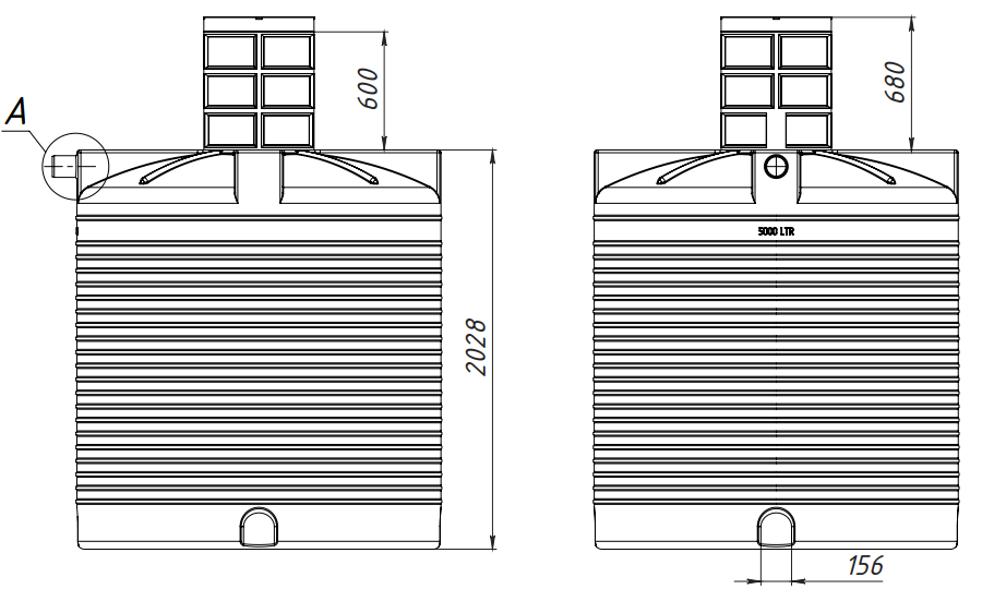 Выгребная яма 5000 л Ø 183х202 см горловина 90 см - фото 6 Выгребная яма 5000 л Ø 183х202 см горловина 90 см - фото 6