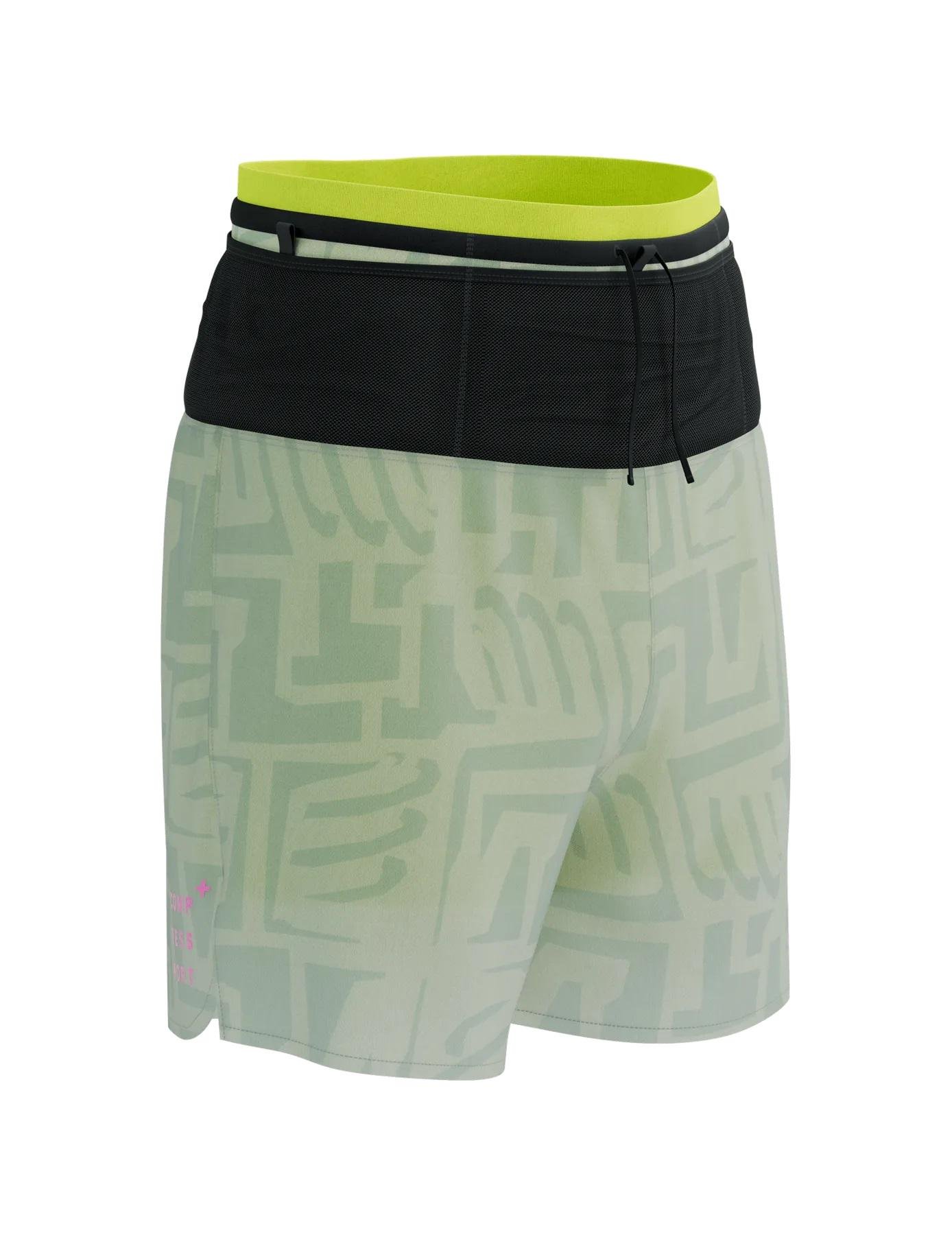 Шорты мужские Compressport Trail Racing 2в1 Short L Sugar/Ice Print (17539444)