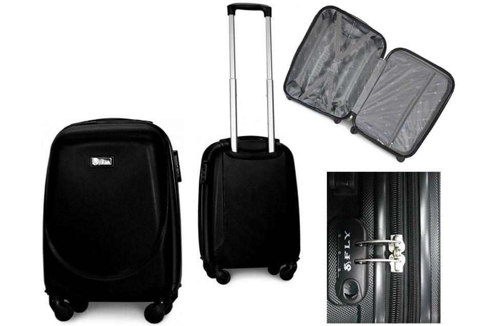 Валіза пластикова Fly 310 XS міні ручна поклажа на 4 колесах Чорний (CEKRBFL310XM4CER) - фото 4