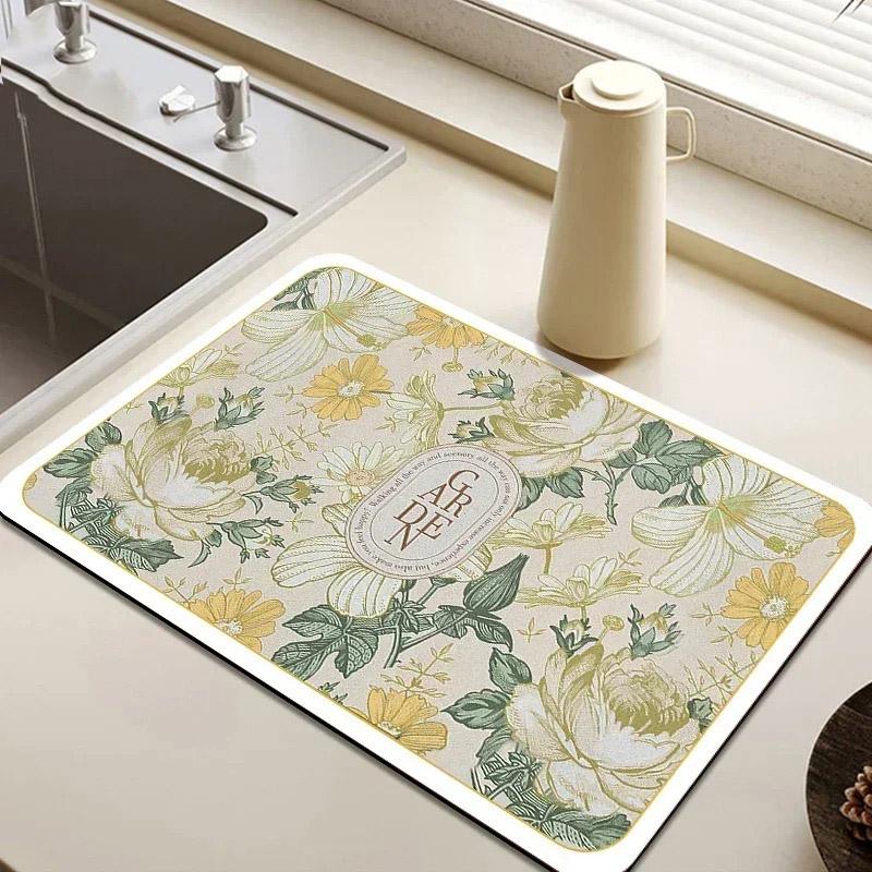 Коврик для сушки посуды Kitchen Drying Mat противоскользящий 40x50 см (230-9-2222) - фото 1