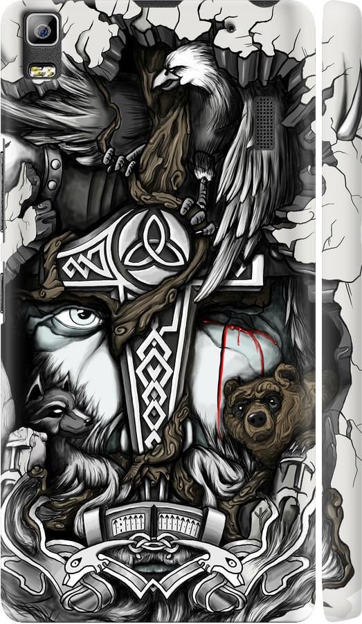 Чехол на Lenovo A7000 Тату Викинг (4098m-120-42517)