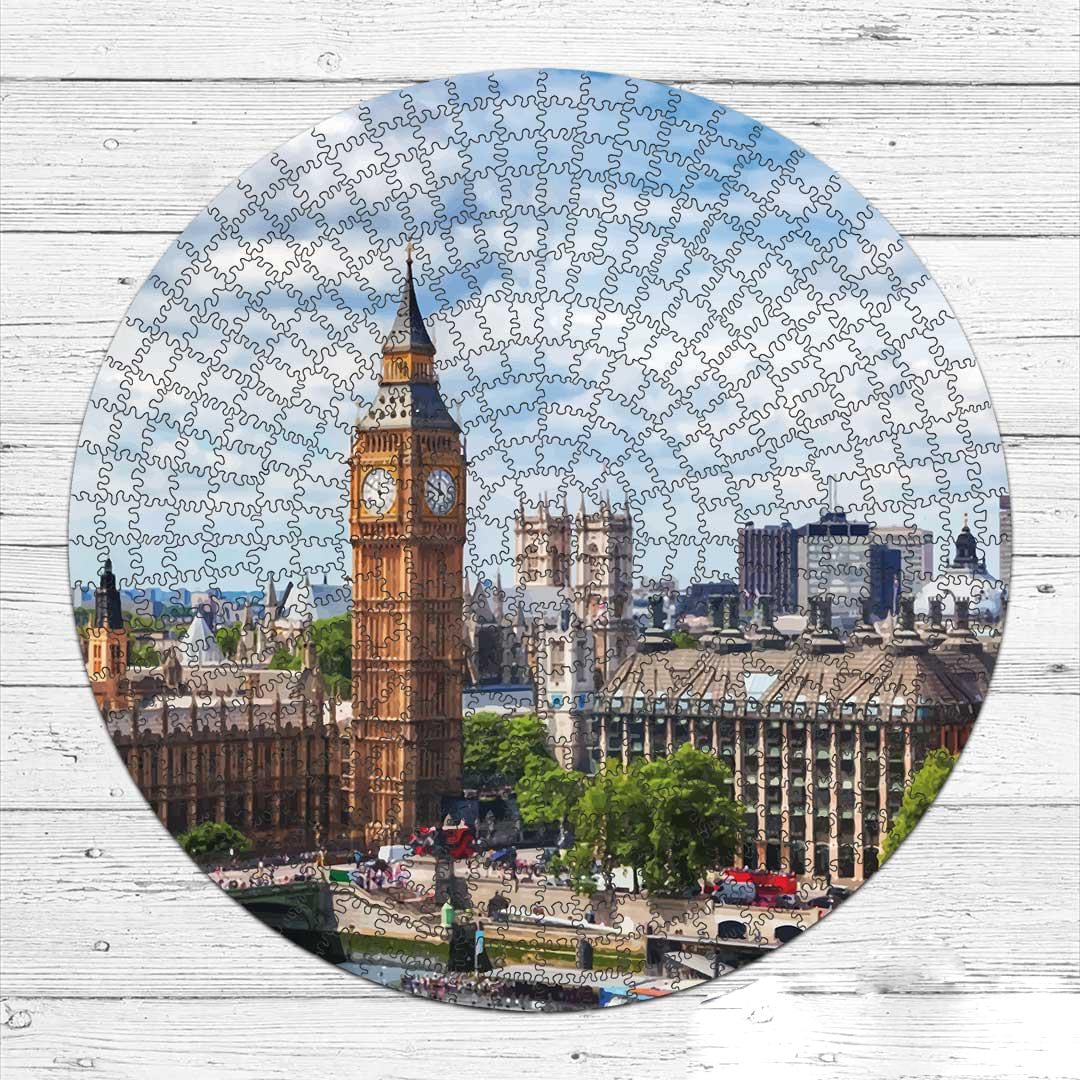 Деревянный пазл Биг Бен 50х50 см в подарочной деревяной коробке (PZL40002-L-box)