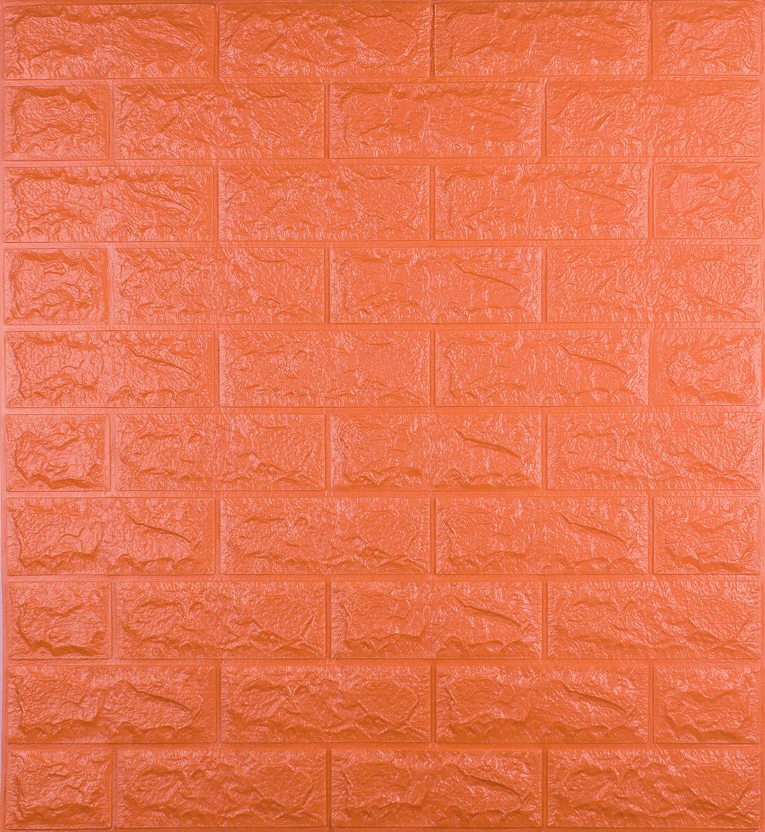 3D-панель декоративная под кирпич самоклеющаяся 700x770x7 мм Оранжевый 3D-панель декоративная под кирпич самоклеющаяся 700x770x7 мм Оранжевый